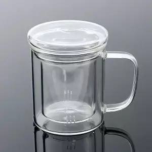 차잔 차향 내열 유리 찻잔 티머그 티컵 차우리기 350ml