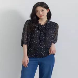 지센/애플아울렛/한달만[26SS] 도트변형 러플 블라우스  LFWSQ410