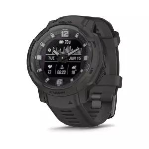 가민Garmin Instinct Crossover Solar, 견고한 하이브리드 스마트워치, 태양열 충전 기능, 아날로그 시계