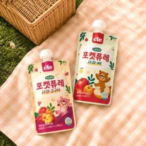 푸드케어클레 [1BOX 10팩] 푸드케어 클레 포켓퓨레 2종 실온 아기 간식 유아 퓨레 100g