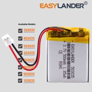 JST PH 2.0mm 2핀 3.7V 500mAh 503035 리튬 폴리머 충전식 배터리