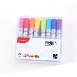 IKW06D06B 세트 24색 둥근닙 2mm 마카 싸인 유성 매직 모나미 펜
