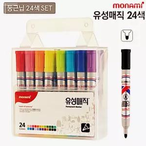모나미 관공서 문구 유성매직 둥근닙 24색 학교 학용품 사무용품 칼라 41101
