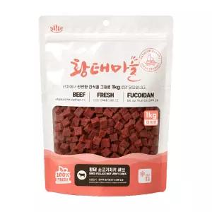 강아지 대용량 기호성 트릿 황태마을 소고기 큐브 져키 1kg