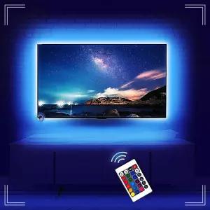 LED 1미터 컬러 무드등 조명등 집들이선물 TV USB전원 리모컨 인테리어소품 수유등 RGB50-R18 라이트