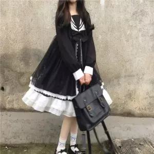 프리사이즈 고스룩 왕리본 치마 고스로리 원피스