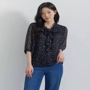 지센 [26SS] 도트변형 러플 블라우스 LFWSQ410