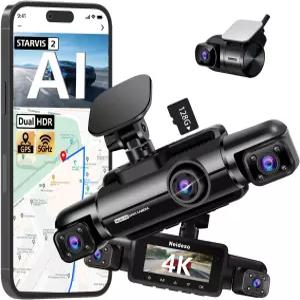 4K STARVIS 2 대시 캠 전후면 360 4채널 차량용 카메라 AI 드라이버 모니터 시스템이 장착된 비디오 레코더