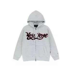 예스아이씨 YESEYESEE Y.E.S Snail Logo Zip-up Hoodie Light Grey