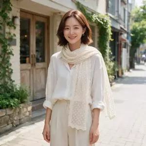 롱 스카프 도트 패턴 머플러 환절기 목 간절기 아이템 가을 겨울 봄