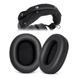 GEVO 교체용 이어패드 + 헤드밴드 커버 보호기 AUDIO TECHNICA ATH M50 M50X M50XBT M40X M30X M20X MSR7 SX1 헤드폰과 호환 수리 부품 공구 없이 설치 가능 (블랙)