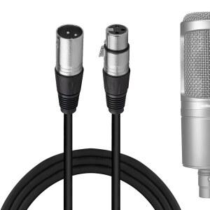 크리에이터용 GEEKRIA XLR 수컷-암컷 마이크 케이블 10피트 / 3M AUDIO-TECHNICA ATH AT2020 AT2035 AT2021 AT2040 AT2005USB ATR1500X 밸런스드 케이블(블랙) 호환