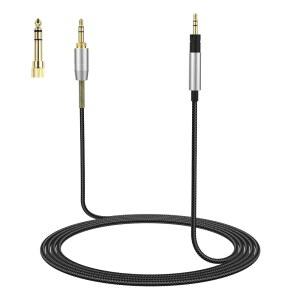 MOMENTUM 4 케이블은 SENNHEISER 3 2 HD1 온이어 HD 400S 450BT PXC 550 550II ACCENTUM PLUS 헤드폰 6.35MM 어댑터가 포함된 오디오 케이블 6.6피트와 호환됩니다