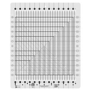CREATIVE GRIDS STRIPOLOGY 사각 슬롯 퀼팅 자 U2013 CGRGE2 미국산 14-1/2인치 X 17-3/4인치 미끄럼 방지 그립 아크릴 원단 스트립 재단 재봉 공예 패치워크용 및 템플릿