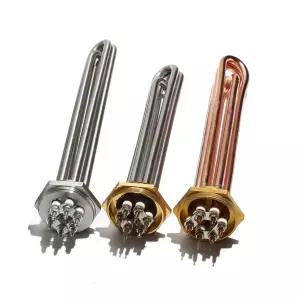DN40 G 2인치 전기 구리 히터 엘리먼트 220V 380V 3KW 산업용 가열 저항 304SUS x Copper 95mm