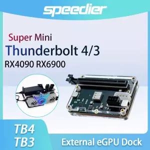 썬더볼트 4 3 eGPU 도크 외장 GPU 도킹 스테이션 노트북 소형 PC용 PCIe 그래픽 카드 RX4090 RX6900