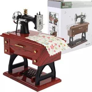 Sbolang Vintage Mini Sewing Music Box European Retro Classical Treadle Machine Table Desk Mechanical
