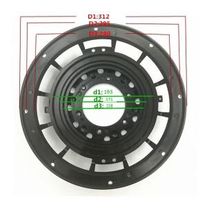 1pc 12 인치 자동차 서브 우퍼 알루미늄 합금 프레임 바구니 외경 312mm 다이 캐스팅 스피커 분지 수리 액
