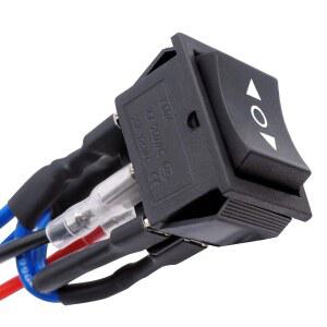 TWTADE 순간 극성 반전 스위치 DC 12V 20A 모터 제어 6핀 3단(ON)-OFF-(ON) AC 110V-220V 블랙 보트 로커 토글 (와이어 포함) KCD2-223-JT