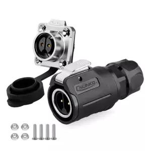 CNLINKO 2핀 수/암 플러그 소켓 산업용 방수 전원 커넥터 M16 10A 원형 DIN IP68 블라인드 메이트 오디오