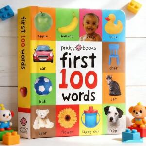 첫100개의 영어 단어 보드북, 시각 발달, 어휘력 향상,  문해력 학습, 취침  책
