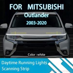 미쓰비시 아웃랜더 2003-2020 용 LED 주간 주행등 스캔, 자동차 후드 DRL 가이드 장식 앰비언트 램프, 12V,