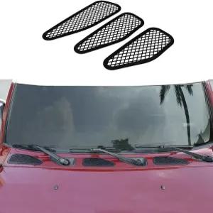 Toyot FJ 크루저 2007-2021과 호환되는 후드 커버 엔진 보호 자동 외장 트림 액세서리 3PCS 블랙