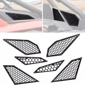 KEWISAUTO 공기 흡입 커버 알루미늄 메쉬 엔진 측면 그릴 입구 보호 베젤 폴라리스 RZR PRO XP/XP 4 터보