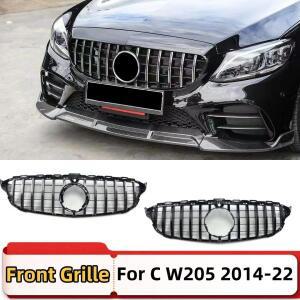 메르세데스 벤츠 C 클래스 W205 2014-22 C180 GT 스타일 용 전면 그릴 범퍼 그리드 튜닝 액세서리