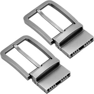 QWORK 벨트 버클 2개 세트 1개 3/8 35mm 양면 사용 가능한 교체용 그레이