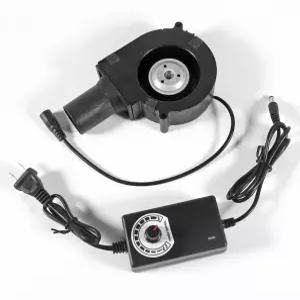 바베큐 팬 97mm 12V AC 스피드 컨트롤러가 장착된 다람쥐 케이지 야외 캠핑 요리 장작 난로 불용 에어 무버