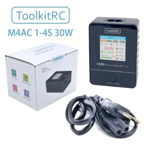 ToolkitRC M4AC 컬러 LCD 스크린 밸런스 충전기 방전기, RC 레이싱 드론 배터리용 2S -4S Lipo용, 30W 2.5A