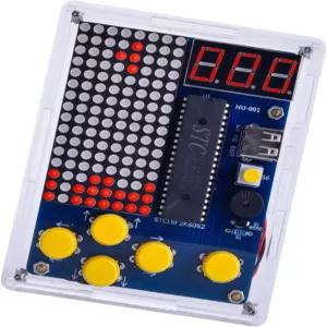 DIY 게임 콘솔 납땜 프로젝트 키트 전자 실습 4-in-1 레트로 LED 매트릭스 디스플레이 아크릴 케이스 STEM