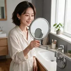 [오르토]욕실 면도경 화장실 거울 벽걸이 확대경 샤워부스 면도용품 세면대