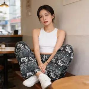 [하프클럽/]태국 코끼리 밴딩 바지 여름 휴가 여행 비치 팬츠 라운지웨어 파