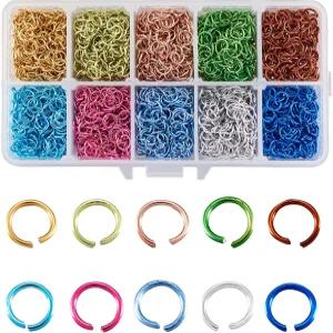 KISSITTY 5050개 6mm 알루미늄 점프 링 공예용 10가지 색상 컬러 오픈 20게이지 커넥터 DIY 체인메일