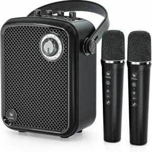 70W 보컬 앰프와 무선 핸드헬드 마이크 2개 및 블루투스 5.3 휴대용 PA 시스템 노래방 스피커 세트