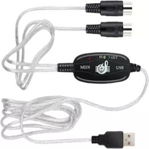 MIDI Cable Conversion to USB 66 ft 2 m 5Pin DIN Terminal Electronic Drum Piano Synthesizer Musical