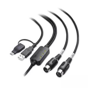Cable Matters MIDI USB 변환 케이블 2M 5핀 DIN USB/USBC 블랙 USBA/USBC 호환 플러그 앤 플레이 키보드