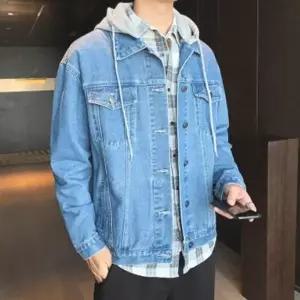 [셀러에이드]후드 청자켓 남성 캐주얼 탈부착 데님 아우터