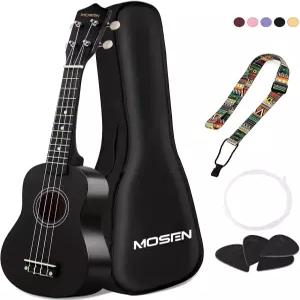 MOSEN 2 프로페셔널 스타터 우쿨렐레 초보자와 연주자를 올인원 키트 스트랩 여분의 줄과 픽 포함
