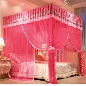 프린세스 룸 침대 캐노피 모기장 1 5M/1 리 방풍 커튼 브래킷 200X220cm 블루