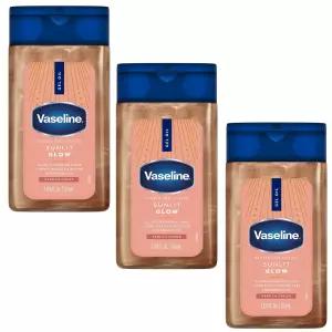 Vaseline Glazed and Glisten 선라이트 글로우 바디 젤 오일, 바닐라 코코아 향, 100% 순수 버터, 반짝이는