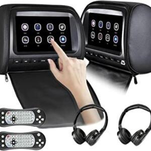 차량용 헤드레스트 비디오 플레이어, 터치 스크린 모니터 지지대, 1080P USB, FM, IR 송신기, DVD 지역 , 9