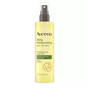 Aveeno 데일리 모이스처라이징 드라이 바디 오일 미스트, 귀리와 호호바 함유, 건조하고 거친 민감한 피부