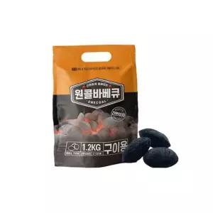 원콜 바베큐 숯 착화형 차콜 1.2kg 캠핑 구이용 연료 숯차콜