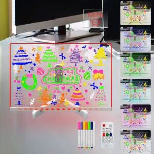 라이트 업 스탠드가 있는 레이실리 릴 드라이 이레이즈 보드 11 81인치 x 7 87인치 클리어 화이트 보 메모