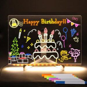 7가지 색상의 LED 메모 보드 조명이 있는 루미 드라이 이레이즈 라이트 업 메시지 룸 / 스토어 오 페스티벌