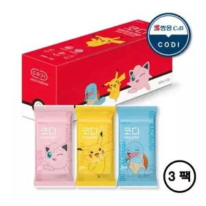 [코디] 포켓몬 물티슈 20매 x 3팩 휴대용 외출용 어린이집[36126284]