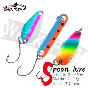 WALK FISH 1PCS 송어 스푼 미끼 2g 3g 3.5g 단일 후크가있는 금속 낚시 하드 농어 Chub Salmon